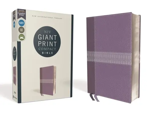 Niv, Biblie compactă cu tipar uriaș, Leathersoft, violet, ediție cu litere roșii, tipar confortabil - Niv, Giant Print Compact Bible, Leathersoft, Purple, Red Letter Edition, Comfort Print