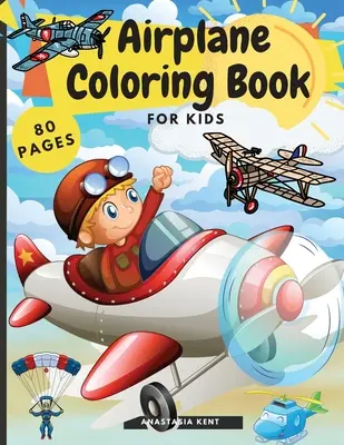 Carte de colorat cu avioane pentru copii - Airplane Coloring Book for Kids