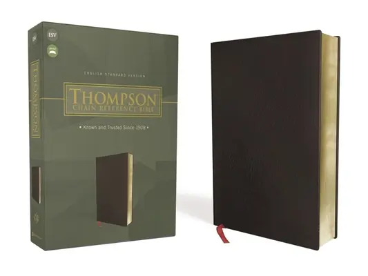 Esv, Biblia cu lanț de referință Thompson, piele întărită, negru, litere roșii - Esv, Thompson Chain-Reference Bible, Bonded Leather, Black, Red Letter