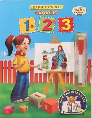 Învață să scrii catolic 123 [cu marker cu ștergere uscată] - Learn to Write Catholic 123 [With Dry Erase Marker]