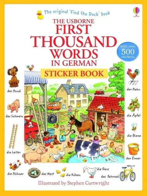 Cartea cu abțibilduri Prima mie de cuvinte în germană - First Thousand Words in German Sticker Book