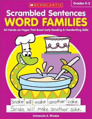 Scrambled Sentences: Familii de cuvinte: 40 Hands-On Pages That Boost Early Reading & Handwriting Skills - Scrambled Sentences: Word Families: 40 Hands-On Pages That Boost Early Reading & Handwriting Skills