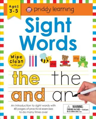 Wipe Clean Workbook: Sight Words (Legătură spirală închisă): Vârsta 4-7 ani; Șterge-Curăță cu stilou și cărți flash - Wipe Clean Workbook: Sight Words (Enclosed Spiral Binding): Ages 4-7; Wipe-Clean with Pen & Flash Cards