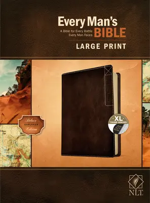 Every Man's Bible NLT, Large Print, Deluxe Explorer Edition (în piele, maro rustic, indexată) - Every Man's Bible Nlt, Large Print, Deluxe Explorer Edition (Leatherlike, Rustic Brown, Indexed)