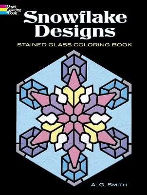 Carte de colorat din vitralii cu modele de fulgi de zăpadă - Snowflake Designs Stained Glass Coloring Book