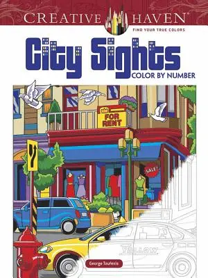Creative Haven City Sights de colorat după număr - Creative Haven City Sights Color by Number