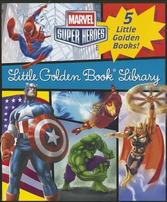 Biblioteca Marvel Little Golden Book (Marvel Super Heroes): Spider-Man; Hulk; Iron Man; Captain America; The Avengers - Marvel Little Golden Book Library (Marvel Super Heroes): Spider-Man; Hulk; Iron Man; Captain America; The Avengers