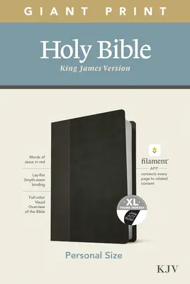 Biblia KJV în format personal cu tipar gigant, ediție cu filament activat (asemănătoare pielii, negru/Onyx, indexată) - KJV Personal Size Giant Print Bible, Filament Enabled Edition (Leatherlike, Black/Onyx, Indexed)