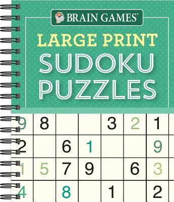 Brain Games - Puzzle-uri Sudoku de imprimare mare (verde) - Brain Games - Large Print Sudoku Puzzles (Green)