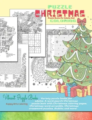 CHRISTMAS cărți puzzle pentru adulți și de colorat. Cărți puzzle de varietăți pentru adulți. O carte puzzle de Crăciun cu căutare de cuvinte, cu pagini de colorat de Crăciun, Ch - CHRISTMAS puzzle books for adults and coloring. Variety puzzle books for adults. A word search Christmas puzzle book with Christmas coloring pages, Ch