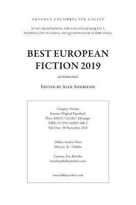 Cea mai bună ficțiune europeană 2019 - Best European Fiction 2019