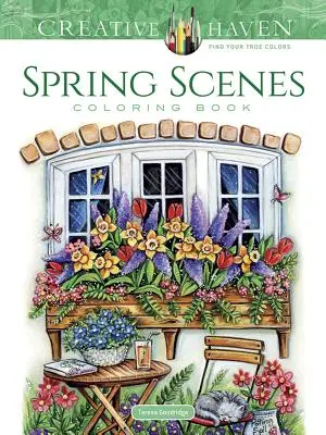 Carte de colorat Creative Haven Scene de primăvară - Creative Haven Spring Scenes Coloring Book