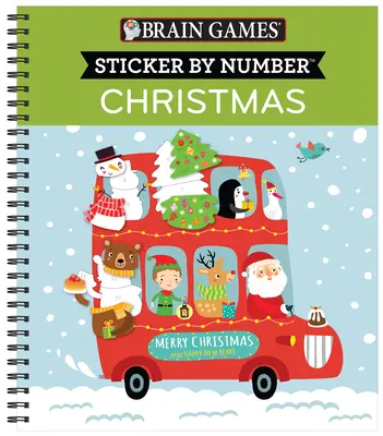 Jocuri pentru creier - Sticker by Number: Crăciun (Copii) [Cu autocolant(e)] - Brain Games - Sticker by Number: Christmas (Kids) [With Sticker(s)]