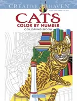 Carte de colorat Creative Haven Pisici de colorat prin numere - Creative Haven Cats Color by Number Coloring Book