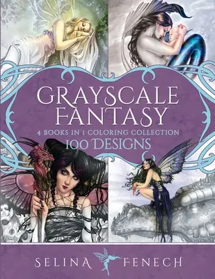 Colecția de colorat fantezie la scară de gri: 100 de modele - Grayscale Fantasy Coloring Collection: 100 Designs