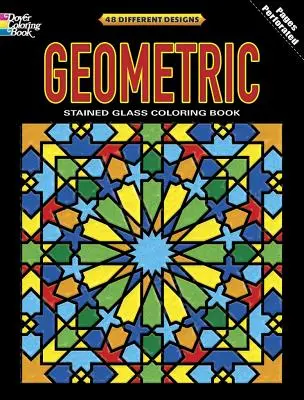 Carte de colorat Geometric Stained Glass - Geometric Stained Glass Coloring Book