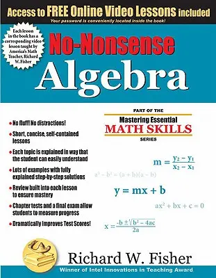 No-Nonsense Algebra: Parte a seriei Mastering Essential Math Skills - No-Nonsense Algebra: Part of the Mastering Essential Math Skills Series