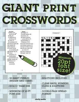 Cuvinte încrucișate tipărite gigant - Giant Print Crosswords