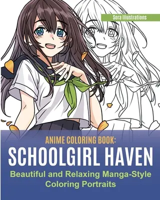 Carte de colorat Anime: Havenul fetelor de școală. Portrete frumoase și relaxante de colorat în stil manga - Anime Coloring Book: School Girl Haven. Beautiful and Relaxing Manga-Style Coloring Portraits