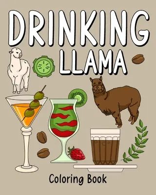 Cartea de colorat Drinking Llama - Drinking Llama Coloring Book