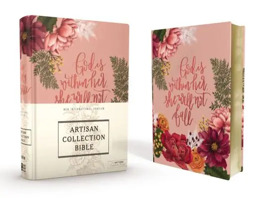 Niv, Biblie Artisan Collection, pânză pe carton, roz floral, margini proiectate sub aurire, ediție cu litere roșii, Comfort Print - Niv, Artisan Collection Bible, Cloth Over Board, Pink Floral, Designed Edges Under Gilding, Red Letter Edition, Comfort Print