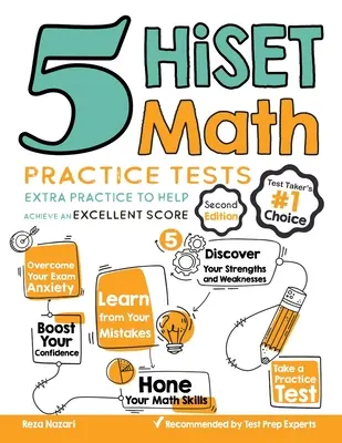5 teste practice de matematică HiSET: Practică suplimentară pentru a vă ajuta să obțineți un scor excelent - 5 HiSET Math Practice Tests: Extra Practice to Help Achieve an Excellent Score