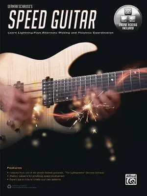 Chitara rapidă a lui German Schauss: Învață fulgerător de repede Alternate Picking și coordonare, carte și video / audio online - German Schauss's Speed Guitar: Learn Lightning Fast Alternate Picking and Coordination, Book & Online Video/Audio