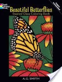 Carte de colorat din vitralii cu fluturi frumoși - Beautiful Butterflies Stained Glass Coloring Book