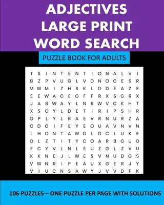 Adjective: Carte mare de puzzle cu căutare de cuvinte pentru adulți - Adjectives: Large Print Word Search Puzzle Book For Adults