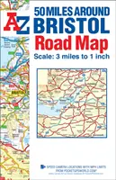 Hartă rutieră 50 de mile în jurul orașului Bristol - 50 Miles Around Bristol Road Map