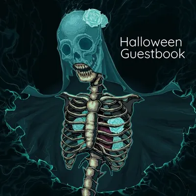 Cartea de oaspeți de Halloween: Gothic Wedding Guest Book For Bride And Groom - Caiet cu tematică neagră pentru adulți - 8,5 x 8,5 inci, 100 de pagini cu Li - Halloween Guestbook: Gothic Wedding Guest Book For Bride And Groom - Black Themed Notebook for Adults - 8.5 x 8.5 Inches, 100 Pages With Li