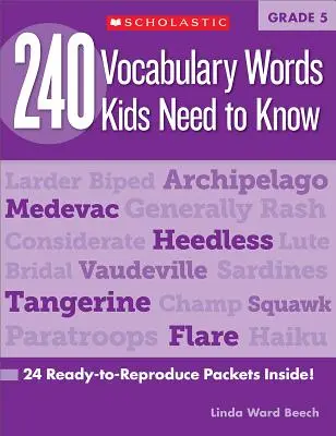 240 de cuvinte de vocabular pe care copiii trebuie să le știe: Grade 5: 24 de pachete gata de reproducere în interior! - 240 Vocabulary Words Kids Need to Know: Grade 5: 24 Ready-To-Reproduce Packets Inside!