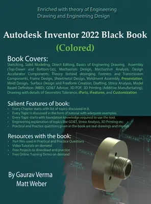 Autodesk Inventor 2022 Carte neagră (colorată) - Autodesk Inventor 2022 Black Book (Colored)
