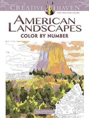 Creative Haven American Landscapes Color by Number Carte de colorat - Creative Haven American Landscapes Color by Number Coloring Book