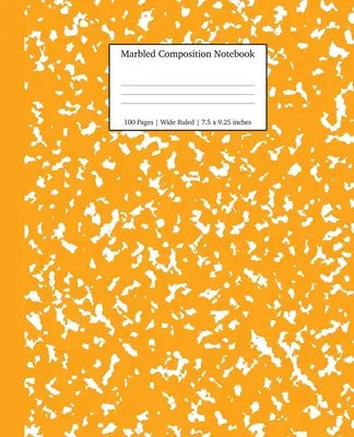 Marbled Composition Notebook: Caiet cu subiecte de hârtie cu margine lată Orange Marble - Marbled Composition Notebook: Orange Marble Wide Ruled Paper Subject Book
