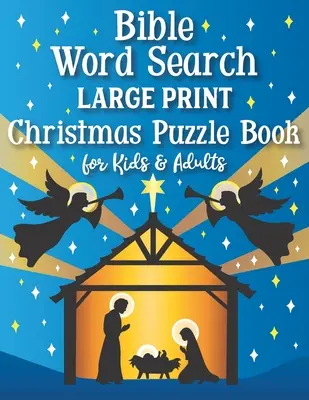 Biblie Word Search Carte puzzle de Crăciun cu tipar mare pentru copii și adulți - Bible Word Search Large Print Christmas Puzzle Book for Kids and Adults