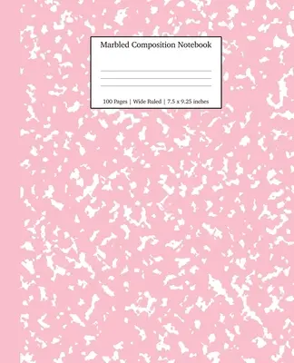 Marbled Composition Notebook: Caiet de subiecte cu margini largi din marmură roz - Marbled Composition Notebook: Pink Marble Wide Ruled Paper Subject Book