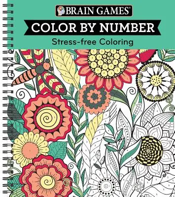 Brain Games - Colorează după număr: Colorare fără stres (Verde) - Brain Games - Color by Number: Stress-Free Coloring (Green)