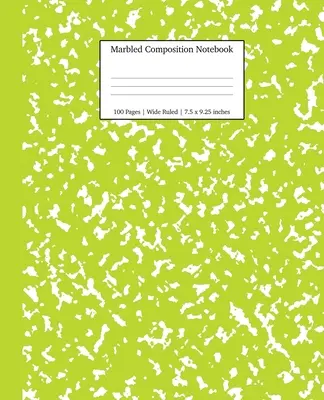 Marbled Composition Notebook: Caiet de subiecte cu margini largi din marmură verde - Marbled Composition Notebook: Green Marble Wide Ruled Paper Subject Book