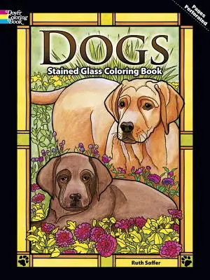 Cartea de colorat cu vitralii pentru câini - Dogs Stained Glass Coloring Book