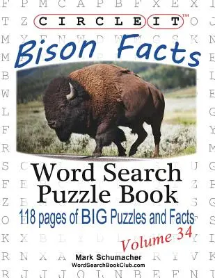 Circle It, Informații despre bizoni, Căutare în cuvinte, Carte puzzle - Circle It, Bison Facts, Word Search, Puzzle Book
