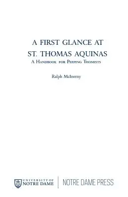 O primă privire asupra Sfântului Toma de Aquino: Un manual pentru tomiștii privitori - A First Glance at St. Thomas Aquinas: A Handbook for Peeping Thomists