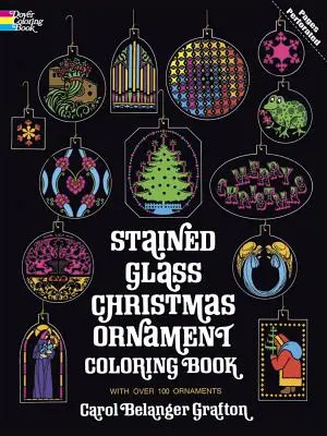 Stained Glass Christmas Ornament Carte de colorat - Stained Glass Christmas Ornament Coloring Book