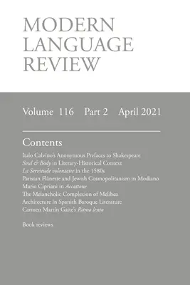 Modern Language Review (116: 2) aprilie 2021 - Modern Language Review (116: 2) April 2021