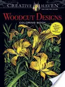 Creative Haven Woodcut Designs Carte de colorat: Desene diverse pe un fundal negru dramatic - Creative Haven Woodcut Designs Coloring Book: Diverse Designs on a Dramatic Black Background