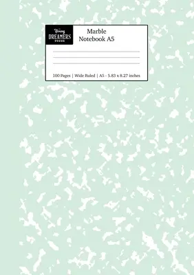 Marble Notebook A5: Jurnal cu margine lată din marmură verde mentă - Marble Notebook A5: Mint Green Marble Wide Ruled Journal