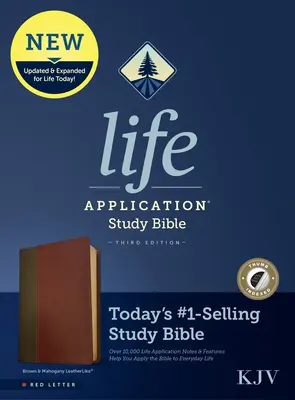 KJV Life Application Study Bible, Third Edition (Literă roșie, piele, maro/caoan, indexată) - KJV Life Application Study Bible, Third Edition (Red Letter, Leatherlike, Brown/Mahogany, Indexed)