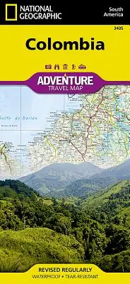 Columbia Hartă de călătorie de aventură - Colombia Adventure Travel Map