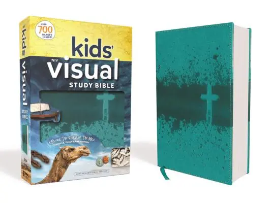 Niv, Kids' Visual Study Bible, Leathersoft, Teal, Interior full color: Explorează povestea Bibliei - oameni, locuri și istorie - Niv, Kids' Visual Study Bible, Leathersoft, Teal, Full Color Interior: Explore the Story of the Bible---People, Places, and History