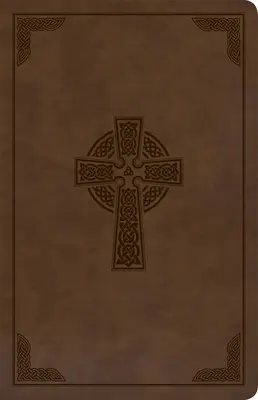 CSB Biblie de referință cu amprentă mare în format personal, maro Celtic Cross Leathertouch - CSB Large Print Personal Size Reference Bible, Brown Celtic Cross Leathertouch